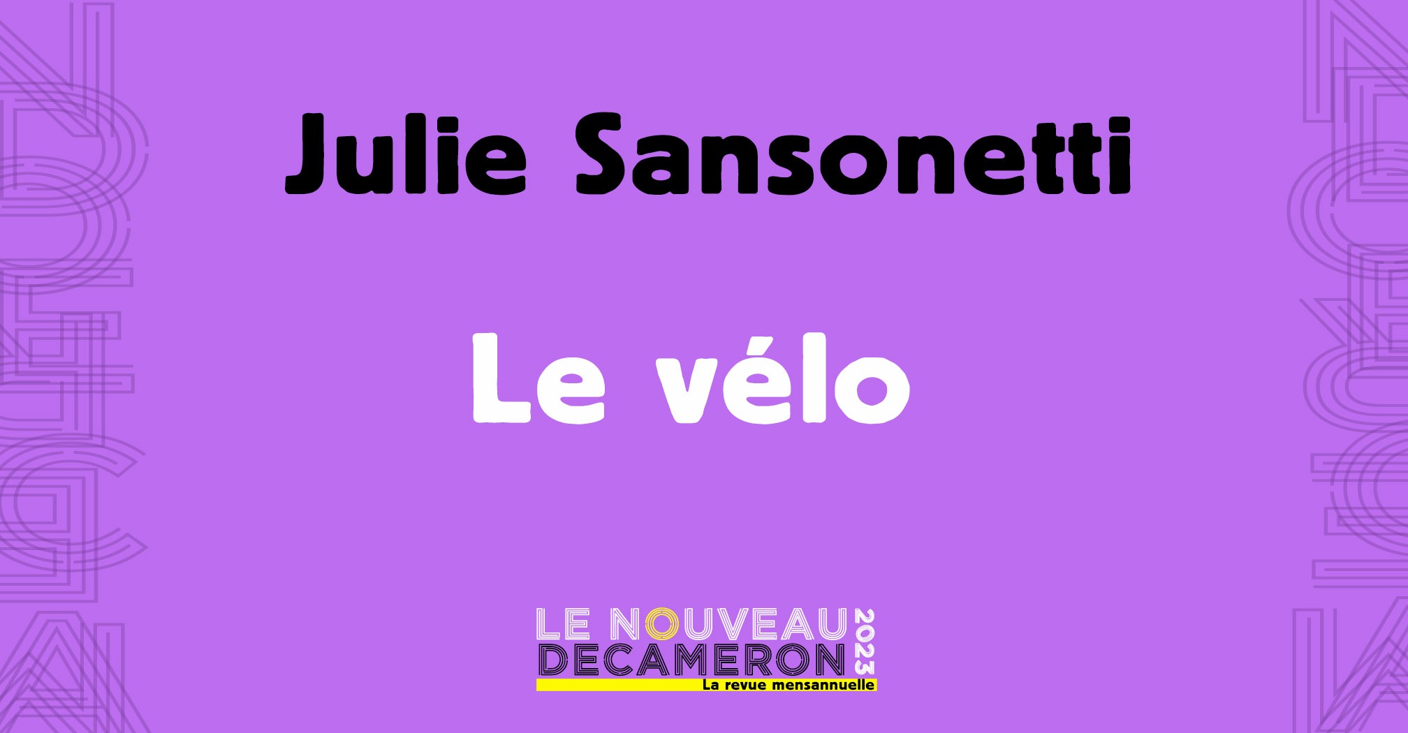 Julie Sansonetti - Le vélo